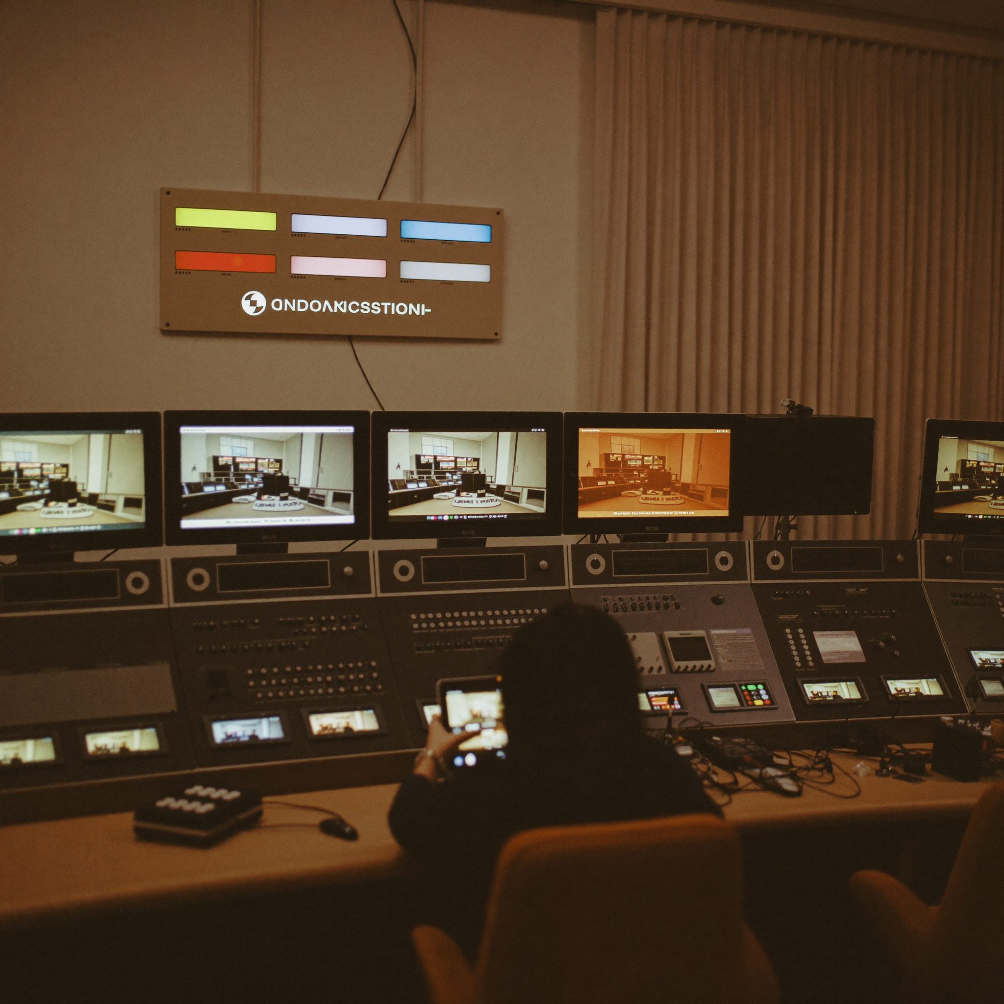 Ruang kontrol siaran Wirawan Siaran dengan panel teknis
